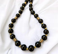 Black Onyx Necklace with Gold Accents