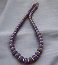 Amethyst Necklace with Melon Beads & Gold Spacers