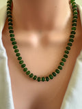 Melon Green Jade Necklace with Gold Spacers