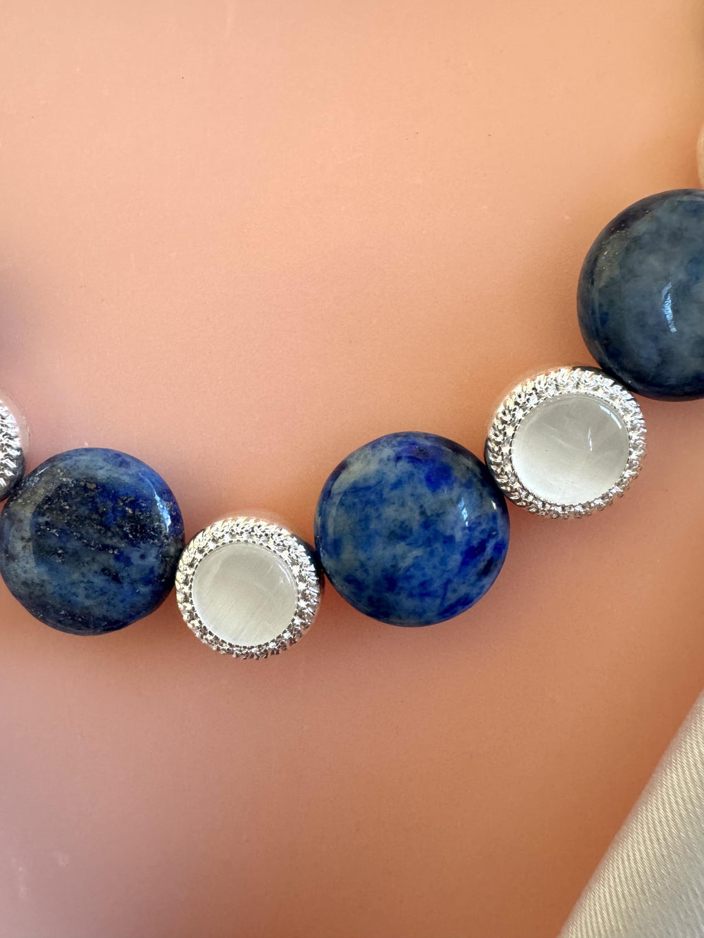 Lapis Lazuli Coin & Howlite Necklace