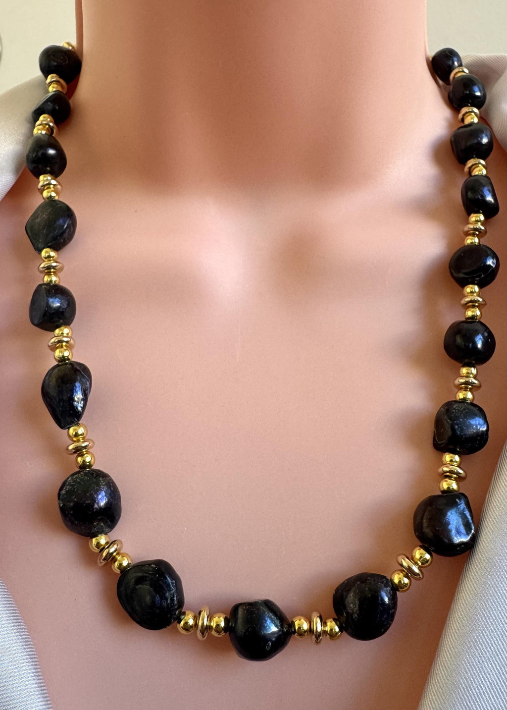 Black Baroque Freshwater Pearl Convertible Necklace