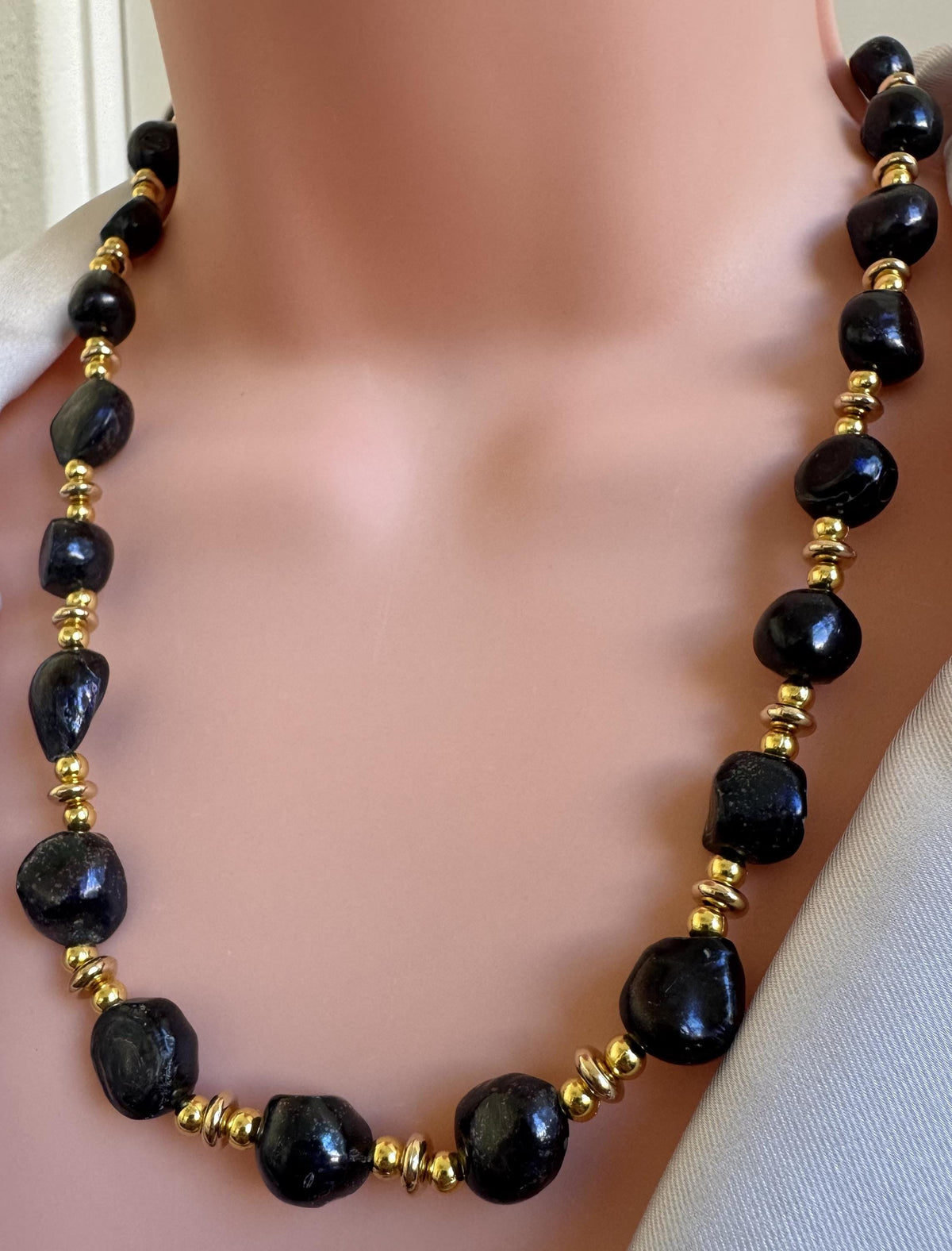 Black Baroque Freshwater Pearl Convertible Necklace